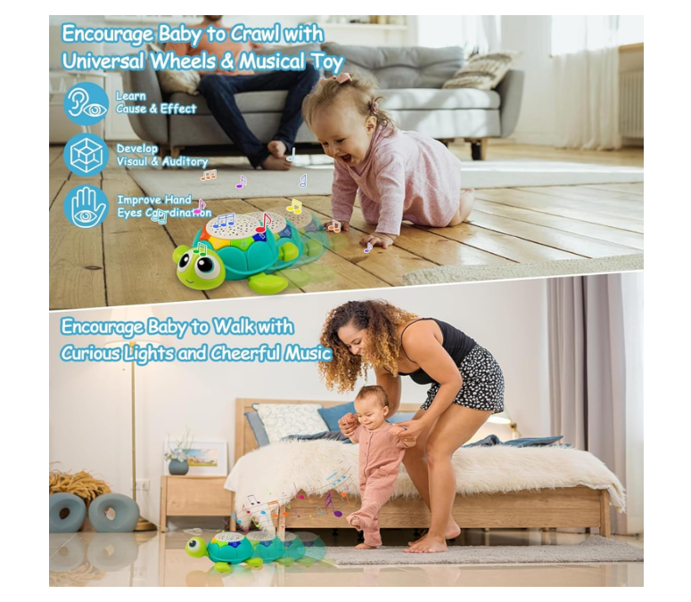 AM ANNA Musical Turtle Toy for Baby, Music Crawling Toys for Babies 6-12 Months,Baby Toy 6 to 12 Months Musical Learning Toys for Infants Boys Girls with Lights Gifts Visit the AM ANNA Store