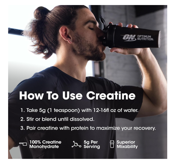 Optimum Nutrition (ON) Micronized Creatine Monohydrate Powder for Muscle Building Support - Unflavored, 300 Grams, 60 Servings - Package May Vary