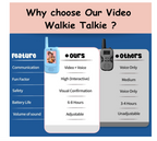 ESSEN Video Walkie Talkies Toys for Kids 2 Pack Rechargeable w/Screen Display,Voice Changer,Video Chat,Fun Toys for Indoor Outdoor Camping,Travel Birthday Gift Toy for Boys Girls Age 3-12 (Blue/Pink)
