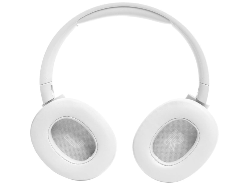 JBL Tune 720BT Wireless Over-Ear Headphones, Pure Bass Sound, Bluetooth 5.3, 76H Battery, Hands-Free Call, Multi-Point Connection, Foldable, Detachable Audio Cable - White, JBLT720BTWHT